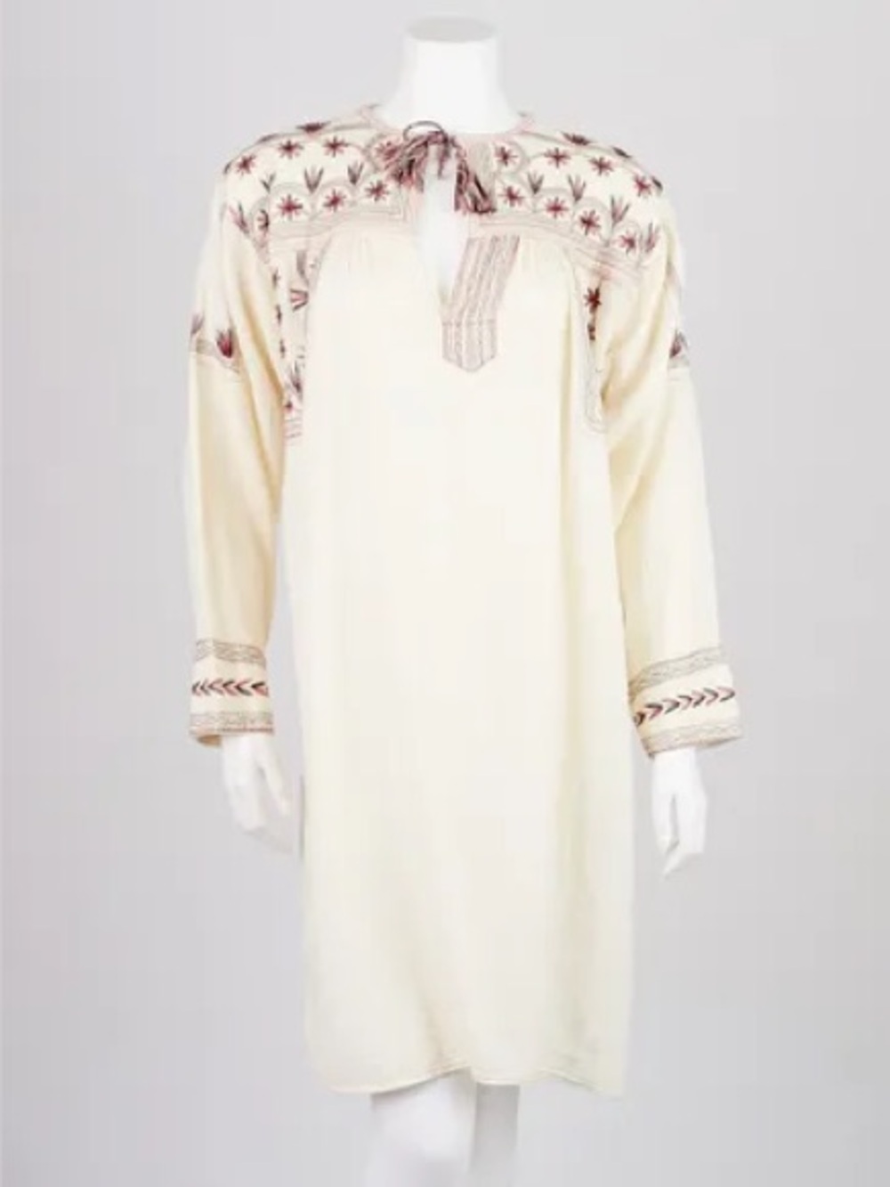 Isabel Marant Etoile Viola Off White Embroidered Dress 38 FR 6/8 US